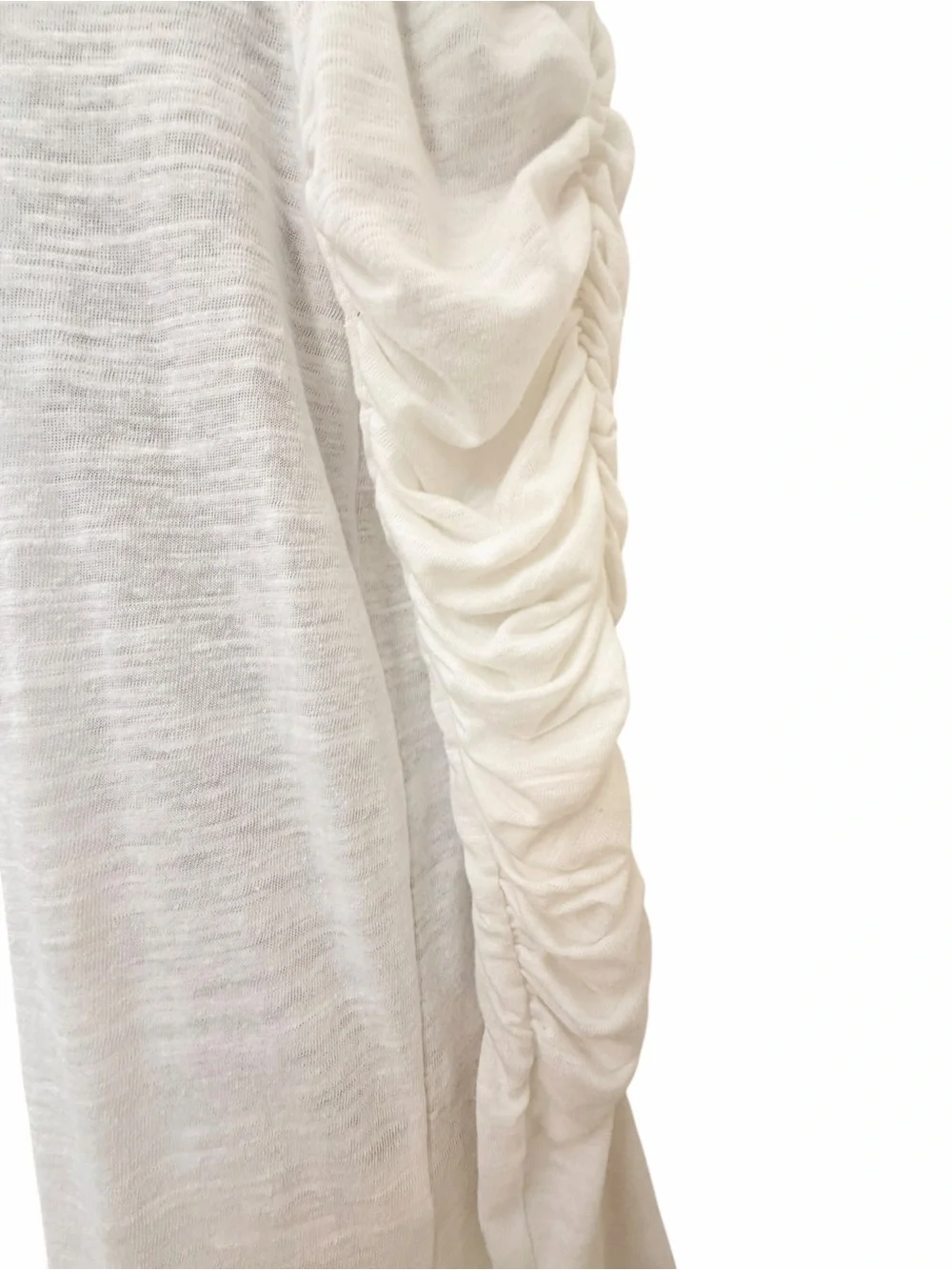 Free People We The Free White Ruched Sleeve Long Sleeve Top Small NWT